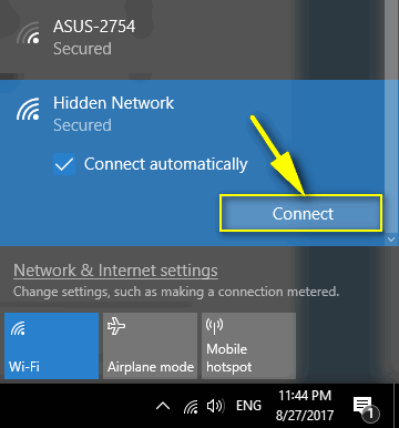 Windows 10 Wifi Hidden Ssid